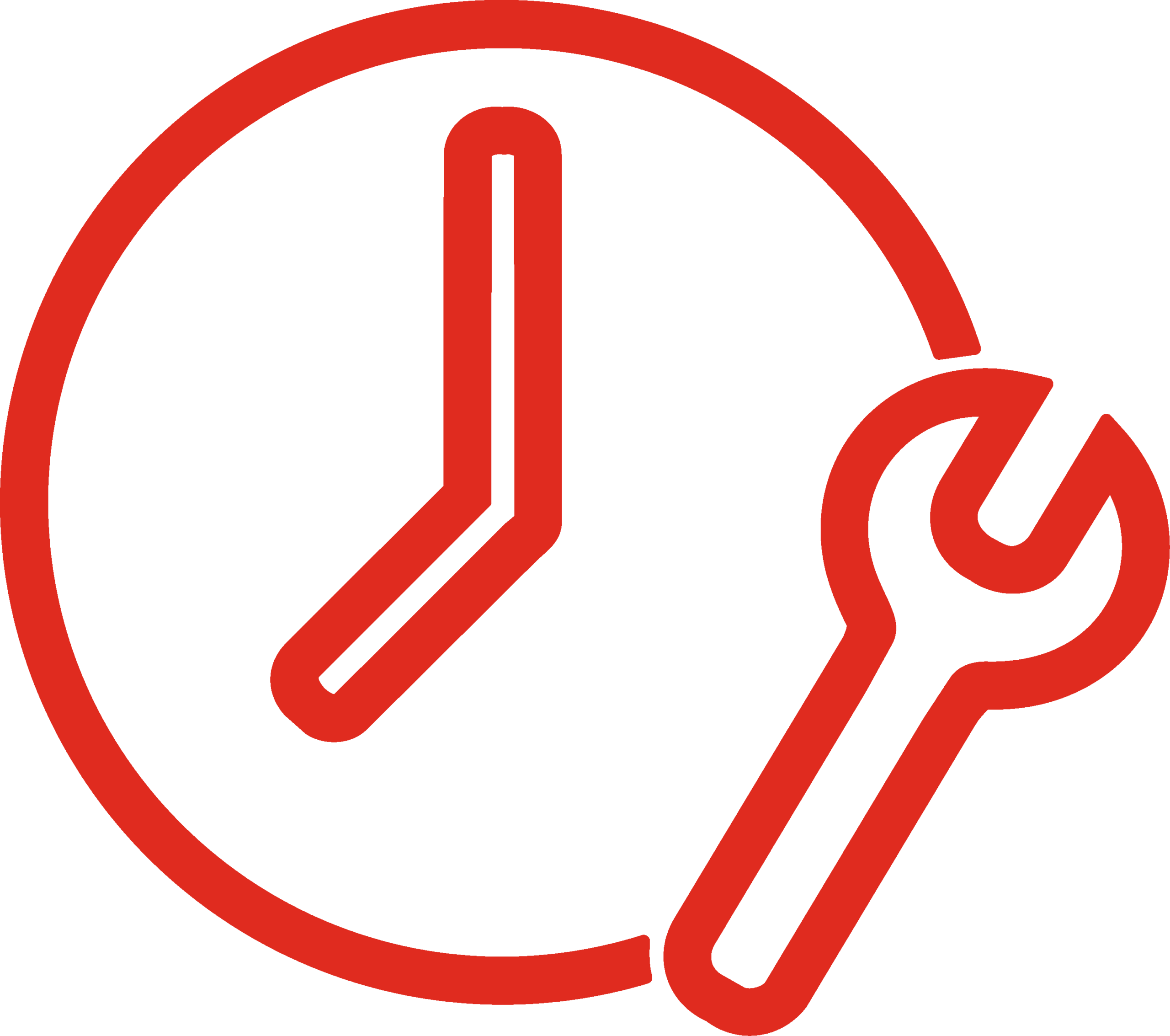 Clock and wrench icon