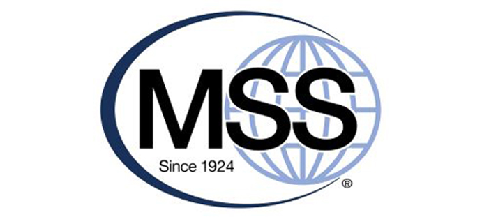 Logo with the letters MSS in bold black font, overlapping a blue outline of a globe and a partial blue oval. The text Since 1924 appears below MSS.
